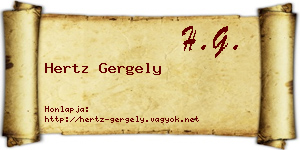 Hertz Gergely névjegykártya